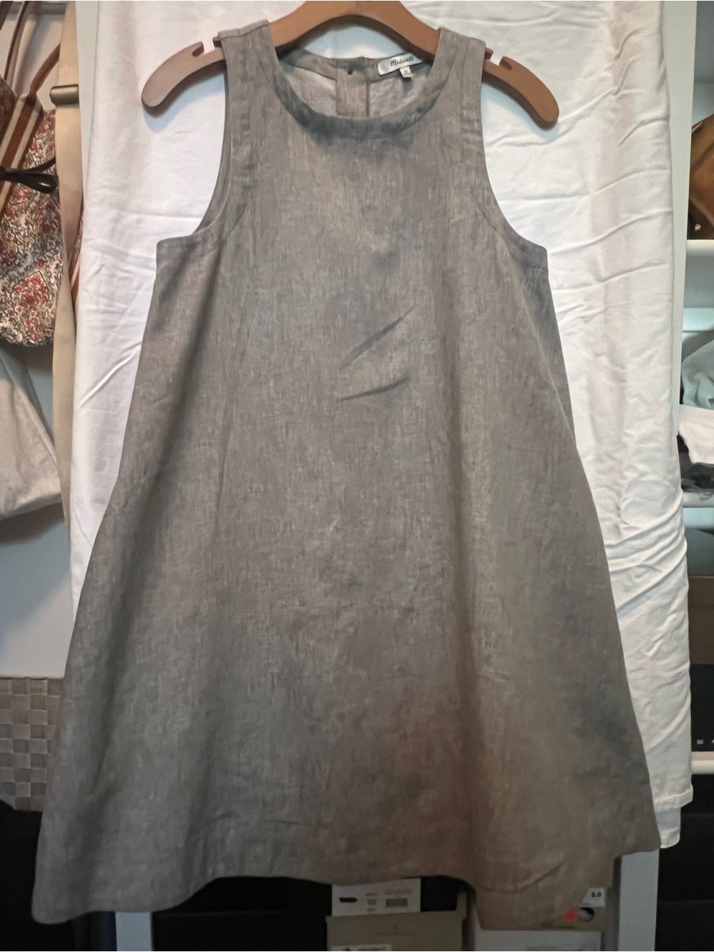 Madewell Gray Sleeveless Mini A-Line Dress - Picture 2 of 8